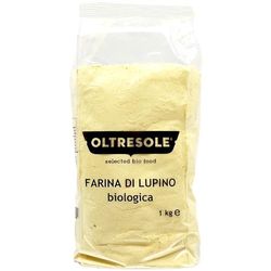 Oltresole - Farine de lupin biologique 1 kg - Farine de légumineuse biologique, riche en protéines, pauvre en glucides, riche en fibres, parfaite pour les sucreries et les plats salés, végétalienne
