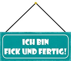 Schatzmix FICK & FERTIG Plaque décorative en métal avec Cordon Multicolore 27 x 10 cm