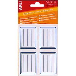 APLI 10195 - Schoollabels gestreept blauw frame 20 u.