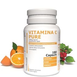 foodboost Vitamina C 1000 mg ad Alto Dosaggio - 180 Capsule Vegane (6 Mesi) - Acido Ascorbico - integratore difese immunitarie - Pura - No Additivi, No eccipienti, Massimo Assorbimento