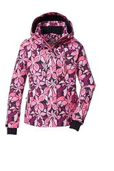 Killtec Giacca da sci da ragazza con cappuccio e paraneve KSW 211 GRLS SKI JCKT, pietra scuro AOP, 116, 43598-000