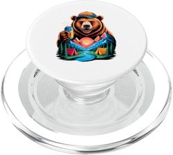 Oso Tienda Camping Cerveza Beber Campamento Campista PopSockets PopGrip para MagSafe