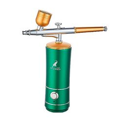 DAM Airbrush zuurstofspuit, hogedruk-zuurstofspuit, verjonging en mooie gezichtsbehandeling. Tweede generatie. Luchtdruk 180 kpa, debiet 7 l/min. 4,3 x 15,1 cm. Kleur: groen
