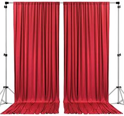 AK TRADING CO. Rideaux de Fond en Polyester avec Poches pour Tringle - 3 x 3 m - Rouge