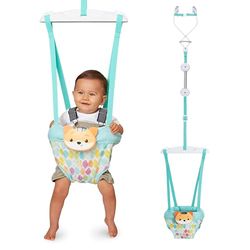 Infantino Siège Sauteur pour Porte 2-en-1 avec Musique et Lumières, Siège Sauteur d’Activités avec Sons Activés par le Mouvement pour les Bébés, Renard