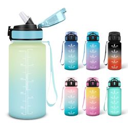 Motswedi Borraccia, 0.5L Senza BPA, Borraccia con Cannuccia, Adatto Gassato, Borraccia Motivazionale, A Prova di Perdite, Bottiglia Acqua, Borraccia Acqua per Scuola, Palestra, Campeggio - Brina&cielo