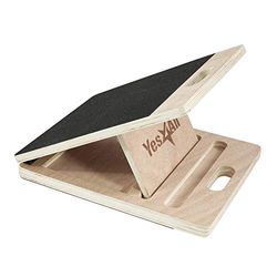 Yes4All Verstelbare houten schuine plank/kuithellingsplank - rekplank - hellingsplank, wigplank met antislip oppervlak, opvouwbaar en draagbaar en slim ontwerp