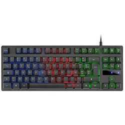 Mars Gaming MK02 Negro, Teclado Gaming H-Mech, Compacto TKL, FRGB Rainbow, Antighosting, Idioma Francés