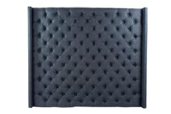 DRW Cabecero de Cama de 198 cm de capitone Azul para sobreponer en el Suelo o Colgar de la Pared hasta el Techo 198x20x170 cm