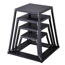VEVOR Plyometrische Jump Boxes, 30/46/61/76cm Plyo Box, Platform & Springen Agilitybox, Anti-Slip Fitness Oefening Step Up Box Set voor Thuistraining, Fitness krachttraining, Zwart