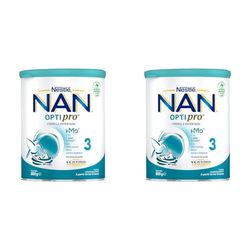 Nan Nestlé Optipro 3 Fórmula de Crecimiento en Polvo, 12 Meses +, 800g (Paquete de 2)