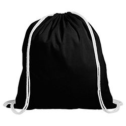 eBuyGB Pack of 100 Unisex Drawstring Rucksack, 100% Cotton, Black