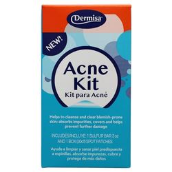 Dermisa Acne Kit - Hydrocolloid Spot Patches + Sulfur Cleansing Bar for Pimples and Breakouts, Fast-Acting, Invisible, Fragrance-Free, Paraben Free, Includes 1 Sulfur Bar and 1-30ct Spot Patches