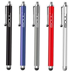 ISOUL Stylus Touch Pen, [5 PACK] Styli Capacitive Touchscreen Pen Steel Stylus For iPhone, iPad Mini, Pro, Galaxy, Note, Tab, Nexus, Nokia, Blackberry, OnePlus, Tablets and More (Multi)