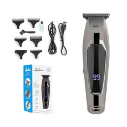 JATA JBCP3310 Tondeuse à cheveux et tondeuse corps haute précision 5 guides de coupe lames en acier inoxydable Autonomie de 120 minutes Fonctionnement avec ou sans fil