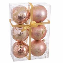 BigBuy Christmas Christmas Balls Pink Plastic Deer 8 x 8 x 8 cm (6 Units)