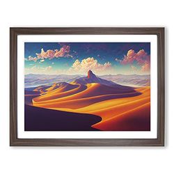 Breathtaking Mountain Landscape H1022 Framed Print for Living Room Bedroom Home Office Décor, Wall Art Picture Ready to Hang, Walnut A2 Frame (64 x 46 cm)
