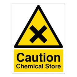 V Safety Panneau de sécurité en plastique rigide avec inscription « Caution Chemical Store » 200 x 300 mm 2 mm