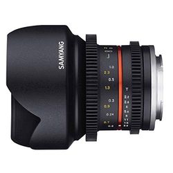 Samyang F1420509101 - Alvo para vídeo VCSC-Mirrorless para micro quatro terços (distância focal fixa de 12 mm, abertura T2.2-22 cinema NCS CS, diâmetro do filtro: 67 mm), preto