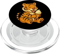 Tiger Ice Cream Zoo Animal Lover Kawaii Niños Niñas Niños PopSockets PopGrip para MagSafe