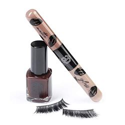Jolly Dim by Inglot Makeup Set 3 - Matte & Gloss Lip Duo Coffee 3. Eyelashes Spectacular. Nail Polish Brownie 6, set per makeup, idea regalo Per il look della sera o di tutti i giorni