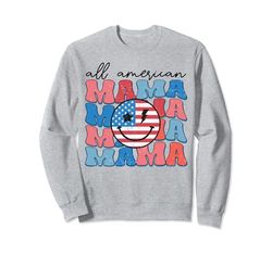 All American Mama Groovy Matching Family 4 luglio Felpa