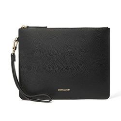 Doris&Jacky Lambskin Leather Wristlet Clutch Purse For Women Large Soft Designer Wallet With Strap, 1-cowhide-black, Leather Wristlet Clutch Purse