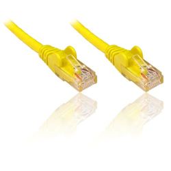 PremiumCord Patch Cable Cat 5e UTP, 1 Gbit/s, cabo Ethernet, LAN, conectores RJ45, flexíveis e robustos, AWG 26/7, drivers 100% , amarelo, 15 m
