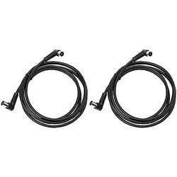 Pro Signal JR9009A/2M BLACK-ROHS TV Aerial Lead, 90 Degree Coax Plug to 90 Degree Coax Plug, 2m, Black (Pack of 2)