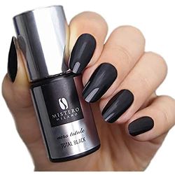 Mistero Milano, Smalto nero ibrido nero Total Black (1031), 6 ml, vernice durevole per professionisti.