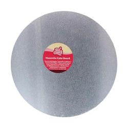 FunCakes Masonite Cake Board Rond Ø30 cm - Argent : Cake Board rond, Base pour la présentation de gâteaux, Haute qualité, Aspect luxueux, 1 pièce.
