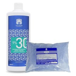 Valquer Pack Professionnel Oxydant 30 Volumes (9%) 1000 Millilitres + Poudre Décolorante 500 Grammes, Coloration et décoloration capillaires