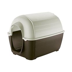 Ferplast Niche d'extérieur pour chiens KENNY 01, résistant aux chocs et rayons UV, système de drainage des liquides, grille pour l'aération, démontable pour le nettoyage, 50 x 78 x h 50 cm