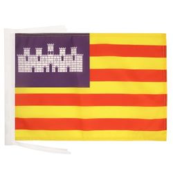 BANDIERA ISOLE BALEARI 45x30cm - BANDIERINA ISLAS BALEARES IN SPAGNA 30 x 45 cm cordicelle - AZ FLAG