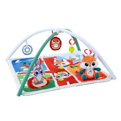 Chicco Descansa y Juega, Gimnasio Multifunción con Arco para Bebés, Manta de Actividades, 5 Muñecos Colgantes Extraíbles, Zorro de Peluche, Música Relajante y Luces Suaves – Juguetes Bebé 0+ Meses