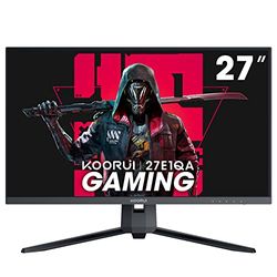 KOORUI Monitor da gioco QHD da 27 pollici 144 Hz, 1 ms, DCI-P3 90% gamma di colori, FreeSync, telaio ultra sottile, montaggio VESA (2560x1440, HDMI, DisplayPort) nero