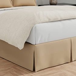 Bed Maker’s Never Lift Your Mattress Wrap Around Bed Skirt, Classic Style, Low Maintenance Wrinkle Resistant Fabric, Traditional 14 Inch Drop Length, Full, Mocha