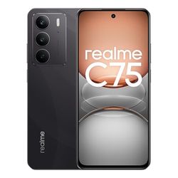 realme C75 Teléfono Móvil 8+128 GB, Resistencia IP69 al Polvo y al Agua, Batería Enorme de 5828 mAh, Experiencia de IA Inteligente, Pantalla FHD de 6,72" a 90 Hz, Negro, sin Adaptador