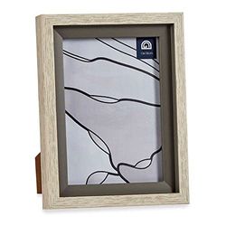 Gift Decor Cornice per foto grigio marrone cristallo legno plastica (17 x 2 x 21,8 cm)