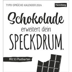 Typo-Sprüche-Kalender Postkartenkalender 2024. Wochenkalender mit originellen Sprüchen in Schwarz-weiß. Postkarten-Tischkalender mit 53 perforierten ... Verschicken: Wochenkalender mit 53 Postkarten