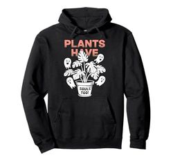 Cute Ghost Plant Monstera Aesthetic Cottagecore Pullover Hoodie