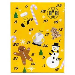 Borussia Dortmund unisex – vuxen BVB strumpor adventskalender 2024, flerfärgad, 39–44
