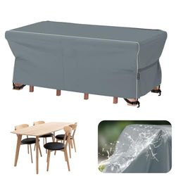 Velway Afdekking voor tuinmeubelen, waterdicht, 170 x 95 x 74 cm, winddichte beschermhoes met reflecterende strepen, 600D Oxford meubelsets, afdekking, stofbestendig, afdekhoezen voor tuintafel,