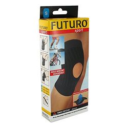 FUTURO Vochtregulerende kniebandage, maat S (33-38,1 cm) – biedt ondersteuning bij stijfheid, zwakke of gewonde knieën, ademend, met klittenbandsluitingen en patella-opening