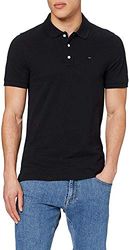 Tommy Hilfiger Organic Cotton Fine Pique Slim Polo Camiseta, Tommy Black, XL para Hombre