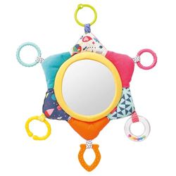Fehn COLOR Friends 055443 - Espejo de actividades con diseño de sol, juguete colgante para bebés y niños pequeños a partir de 0 meses