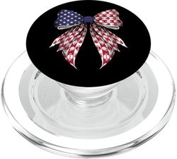 Coqueta patriótica de la bandera estadounidense del 4 de julio PopSockets PopGrip para MagSafe