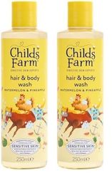 Childs Farm Kids Hair & Body Wash, Watermelon & Pineapple | Tear-free, Gently Cleanses | Suitable for Dry, Sensitive Skin, 250ml (Pack of 2)