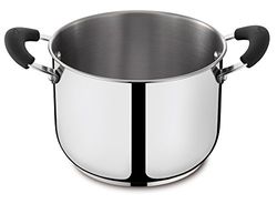 Lagostina Gioiosa Pentola, Acciaio Inox 18/10, Diametro Ø 22 cm, 5.7 Litri, Pentola Induzione, Gas e Forno fino a 250 °C, Finitura Lucida Esterna e Satinata Interna, con maniglie in Bakelite