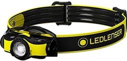 Ledlenser iH5R Torcia Frontale Professionale LED, Ricaricabile con Batteria, Fissaggio al Casco Incluso, 400 Lumen, Luce Rossa, Uso Possibile con 1 Batteria AA, Clip dimetallo, Lavoro, Artigianato